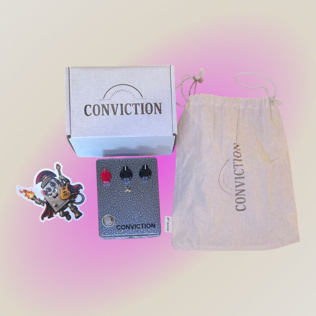 Roma Devices Hand-Built Conviction Overdrive Guitar Pedal - Industrial Metal Grey (Brand New)