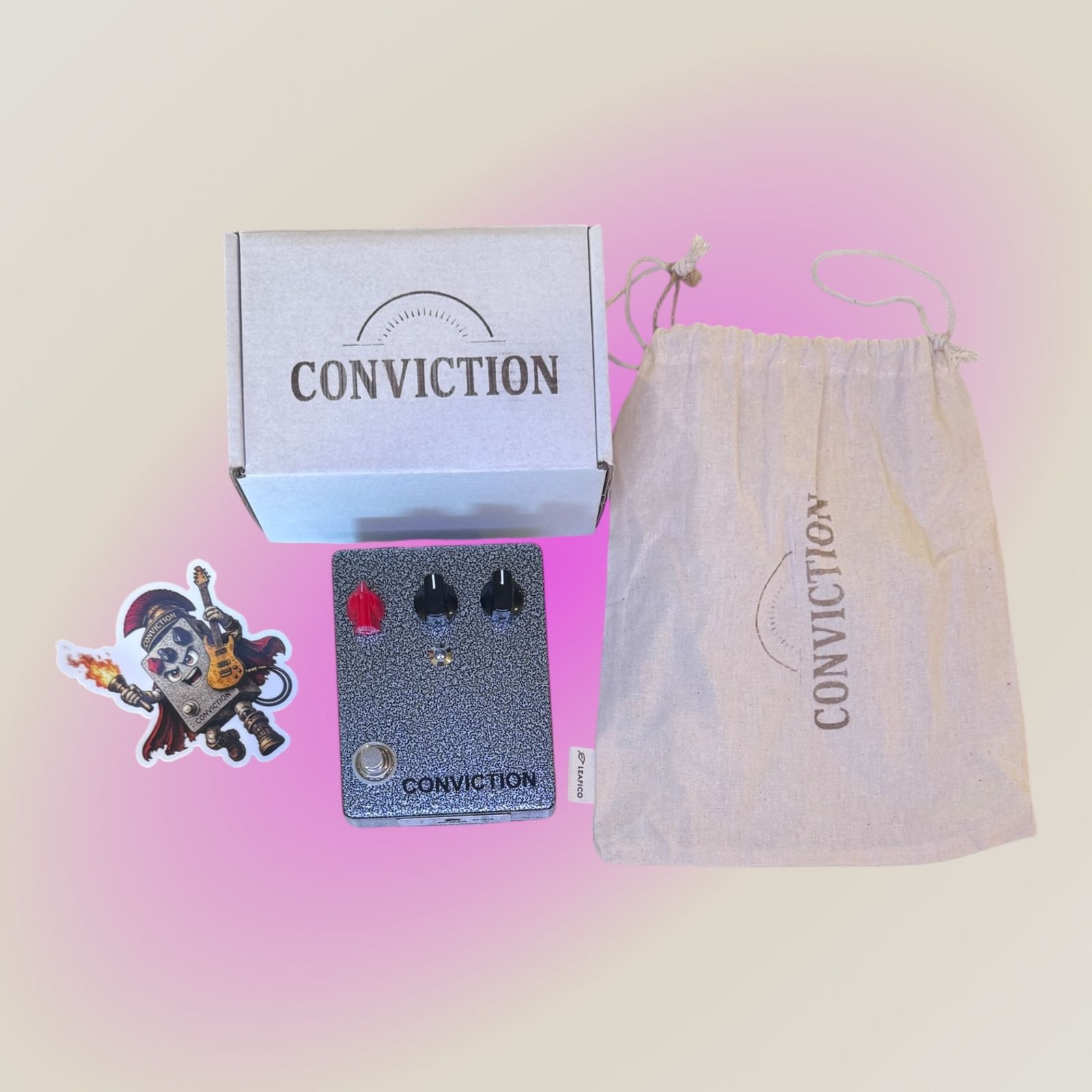 Roma Devices Hand-Built Conviction Overdrive Guitar Pedal - Industrial Metal Grey